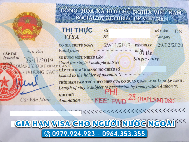 Gia hạn visa cho người nước ngoài tại Hà Nội