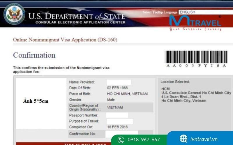 Điền form xin thị thực online