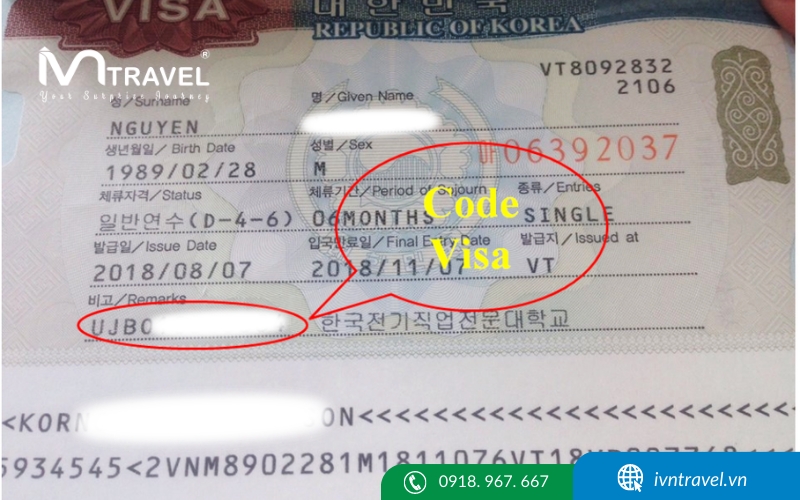 Mã code visa Hàn Quốc chỉ xuất hiện trong trường hợp người xin cấp visa mới mục đích du học. Còn các trường hợp khác sẽ không có mã code này mà chỉ có số visa.
