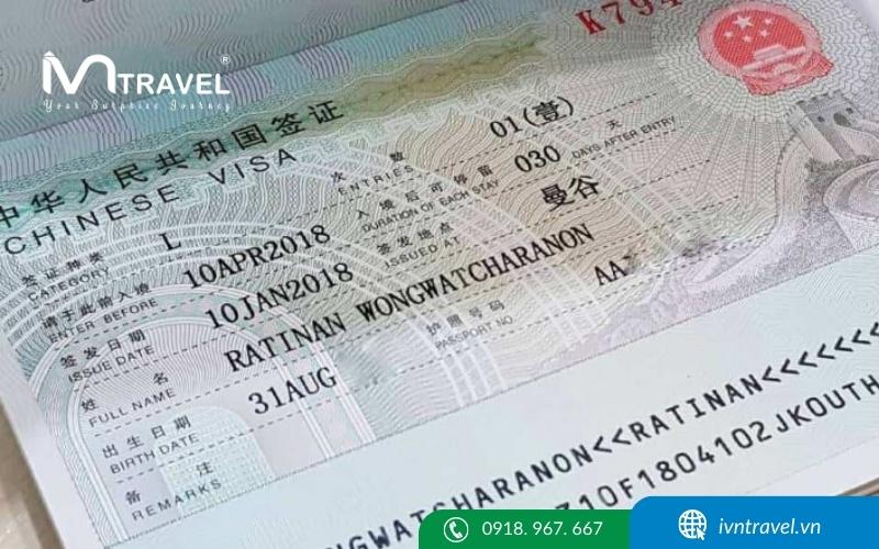 Hồ sơ xin visa Trung Quốc